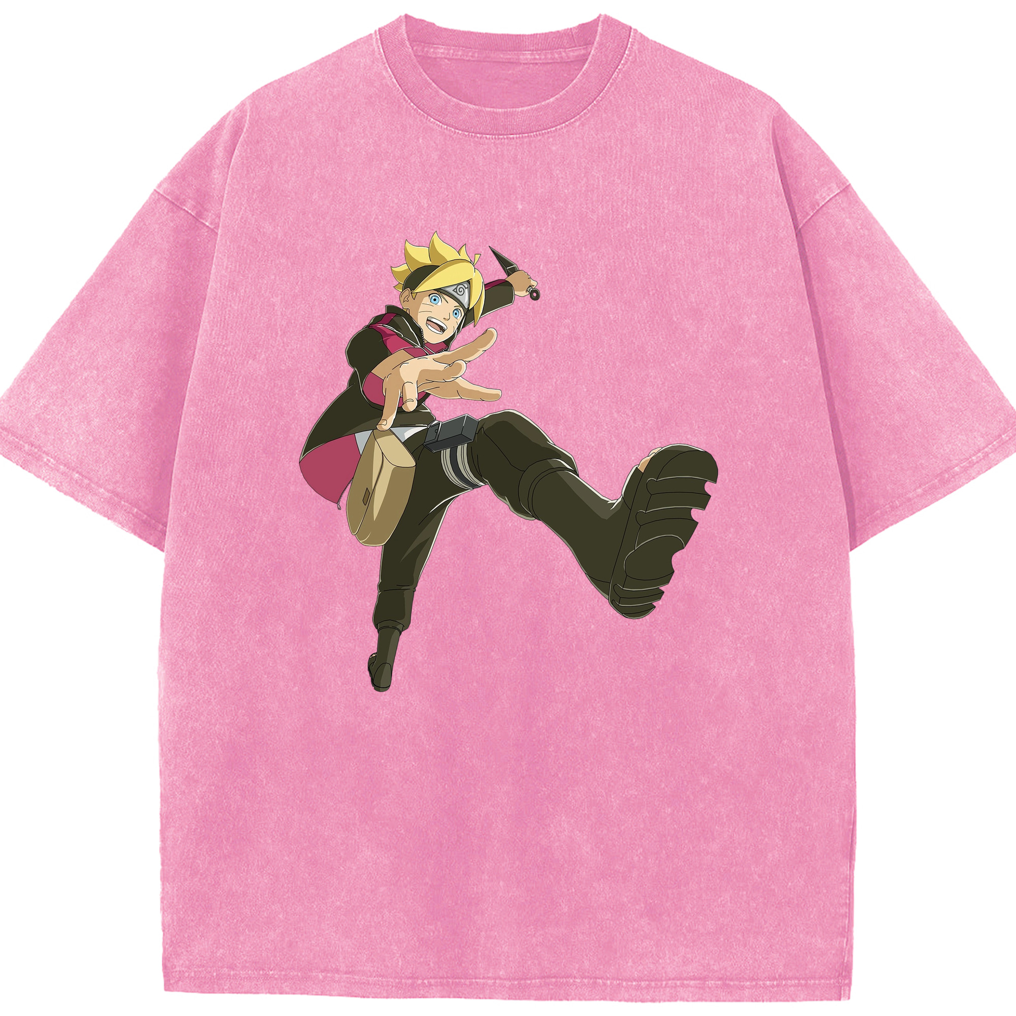 （画像用） NARUTO -ナルト- うずまき ボルト Uzumaki Boruto 綿100% ヴィンテージ風 半袖Tシャツ（フロントプリント）